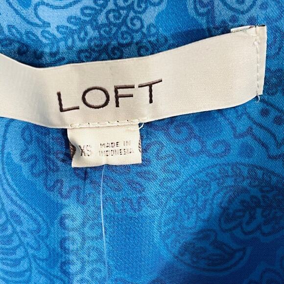 LOFT Blue Paisley Chiffon Halter Neck Trapeze Tank Top XS NWT - Picture 7 of 10